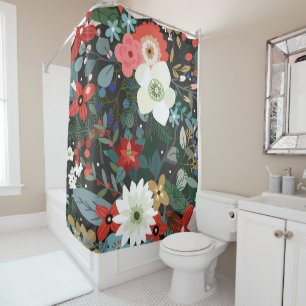 Rideaux De Douche Audacieux Funky Floral Chic Sombre Moderne Vintage