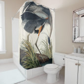 Rideaux De Douche Audubon Great Blue Heron 1834 Plate CCXI (En situation)