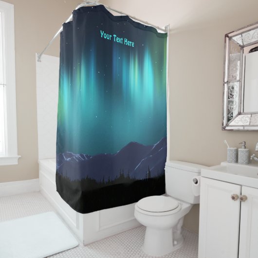 Rideaux De Douche Aurora Borealis - Lumières du Nord (En situation)