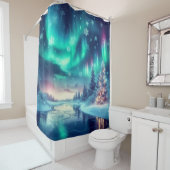 Rideaux De Douche aurora borealis/Noël/hiver (En situation)