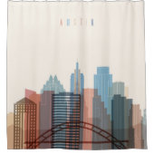 Rideaux De Douche Austin, horizon de ville du Texas | (Devant)