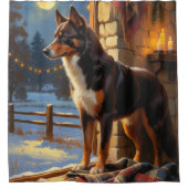 Rideaux De Douche Australian Kelpie With Christmas Lights Holiday (Devant)