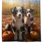Rideaux De Douche Australian Shepherd Puppy Citrouille de plaisir d' (Devant)