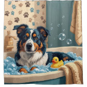 Rideaux De Douche Australian Shepherd Sloppy Sleepy mignon drôle (Devant)