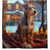 Rideaux De Douche Australian Terrier With Christmas Lights Holiday (Devant)