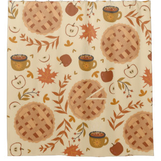 Rideaux De Douche Automne Apple Pie : Graphiques Vintages