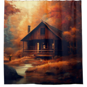 Rideaux De Douche Automne/Automne/Halloween/Peinture rustique
