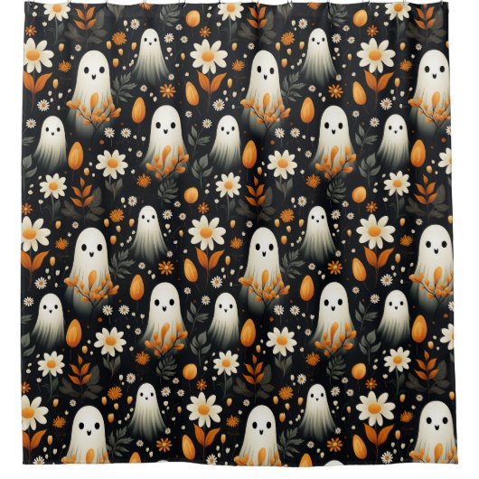 Rideaux De Douche Automne Fantôme blanc mou (Devant)