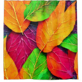 Rideaux De Douche Automne Feuilles Motif (Devant)