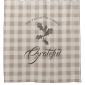 Rideaux De Douche Automne Gratitude Folio Taupe Plaid (Devant)