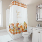 Rideaux De Douche Automne Halloween Citrouille Épices Chèque de ferm (En situation)