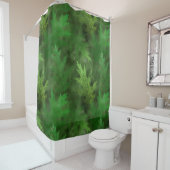 Rideaux De Douche Automne Hiver Feuilles Vert Brillant Feuille (En situation)