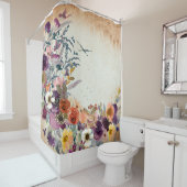 Rideaux De Douche Automne mixte aquarelle florale (En situation)