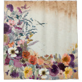 Rideaux De Douche Automne mixte aquarelle florale (Devant)