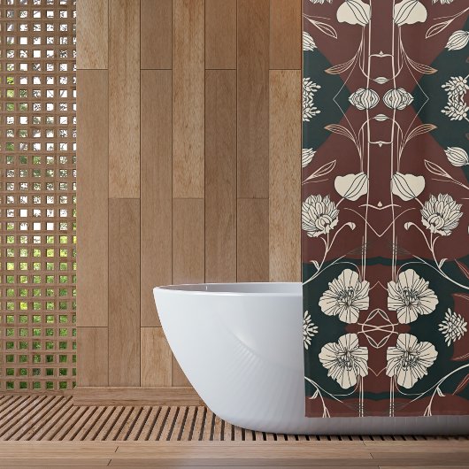 Rideaux De Douche Automne Noir Bloom