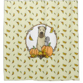 Rideaux De Douche Automne Roue Terrier (blé 1b2) Citrouille mignon (Devant)