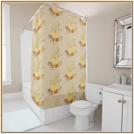 Rideaux De Douche Automne Russe Automne Jaune Beige et Or