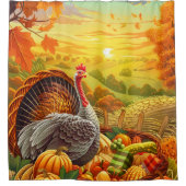 Rideaux De Douche Automne Turquie Citrouilles Thanksgiving Douche ri (Devant)