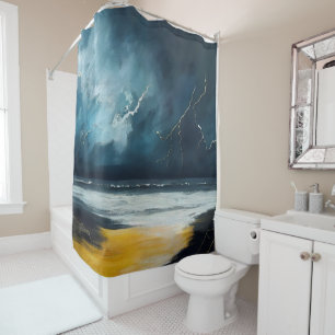 Rideaux De Douche Avant la tempête – Paysage marin abstrait