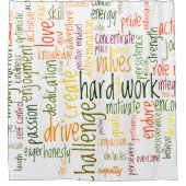 Rideaux De Douche Averse derrière les mots de motivation #2 (Devant)