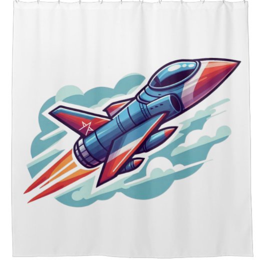 Rideaux De Douche avion/avion de chasse (Devant)