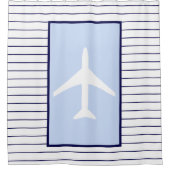 Rideaux De Douche Avion blanc Capitaine Pilote Aviation Sky (Devant)