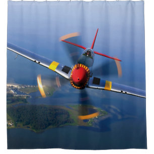 Rideaux De Douche Avion de chasse P-51 Mustang