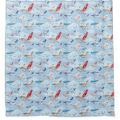 Rideaux De Douche Avion de dessin (Devant)