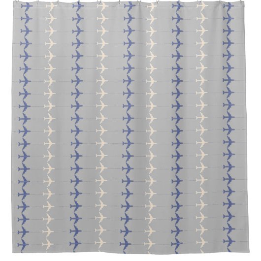 Rideaux De Douche avions blancs/bleus motif pour pilotes - avion (Devant)