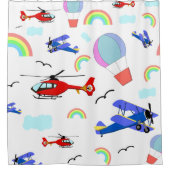 Rideaux De Douche Avions, hélicoptères et ballons (Devant)