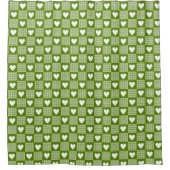 Rideaux De Douche Avocado Green Gingham Heart Patch Plaid (Devant)