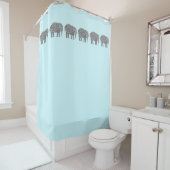 Rideaux De Douche Awesome Gris Ornate Elephant sur couleur Turquoise (En situation)