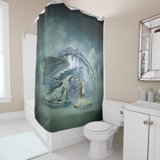 Rideaux De Douche Awesome ice dragon (En situation)