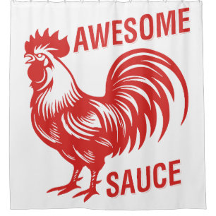 Rideaux De Douche Awesome Rooster de sauce drôle