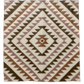 Rideaux De Douche Aztec Diamond Motif Design Browns+Cream (Devant)