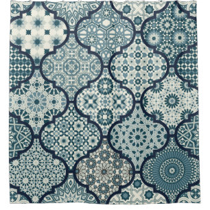 Rideaux De Douche azulejos décoratifs arabes carreaux mosaïque islam