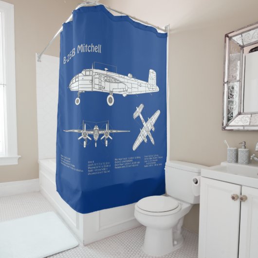 Rideaux De Douche B-25B Mitchell Doolittle - Plan d'avion ABD (En situation)