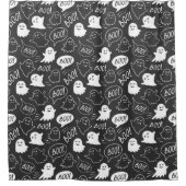 Rideaux De Douche B&W Cute Doodle Halloween Motif (Devant)