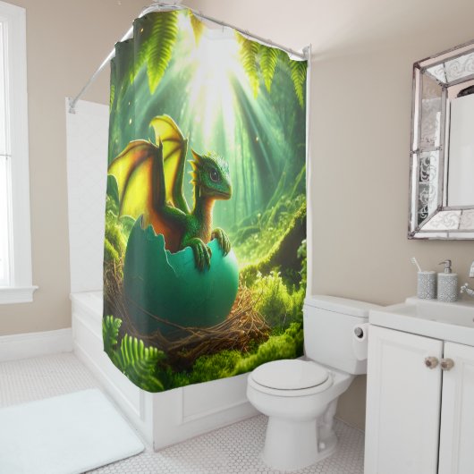 Rideaux De Douche Baby Dragon (En situation)