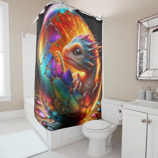 Rideaux De Douche Baby Dragon (En situation)