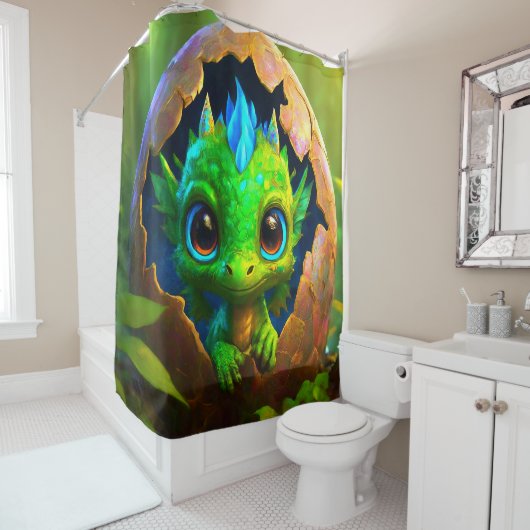 Rideaux De Douche Baby Dragon (En situation)