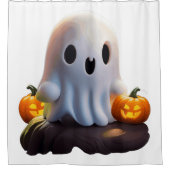 Rideaux De Douche Baby Ghost Déplaisant mignon caractère Halloween (Devant)