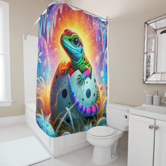 Rideaux De Douche Baby Lizard Hatching (En situation)