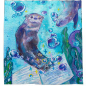 Rideaux De Douche Baby Sea Otter Jouer dans l'eau | Oeuvres d'art mi (Devant)