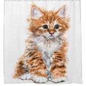 Rideaux De Douche Baby shower bébé chat cadeau - Personnalisable (Devant)