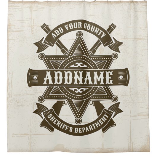Rideaux De Douche Badge de Rifles Adjoint Old West Sheriff Personnal (Devant)