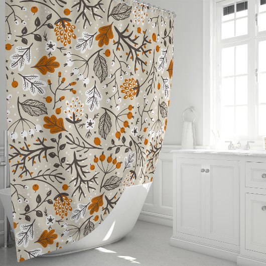 Rideaux De Douche Baies et feuilles d'automne