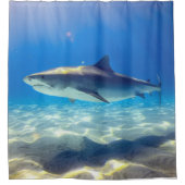 Rideaux De Douche Baignade de requins Eau bleu de l'océan (Devant)