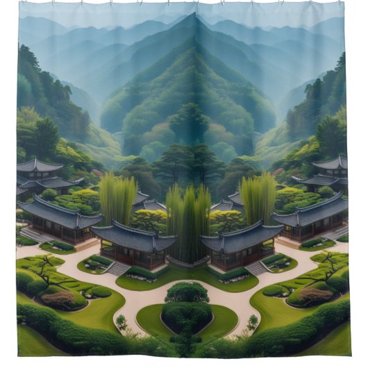 Rideaux De Douche "Baigner dans la beauté - Nature & Architecture da (Devant)