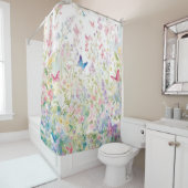 Rideaux De Douche Bain à papillons Décor, Fleur sauvage (En situation)